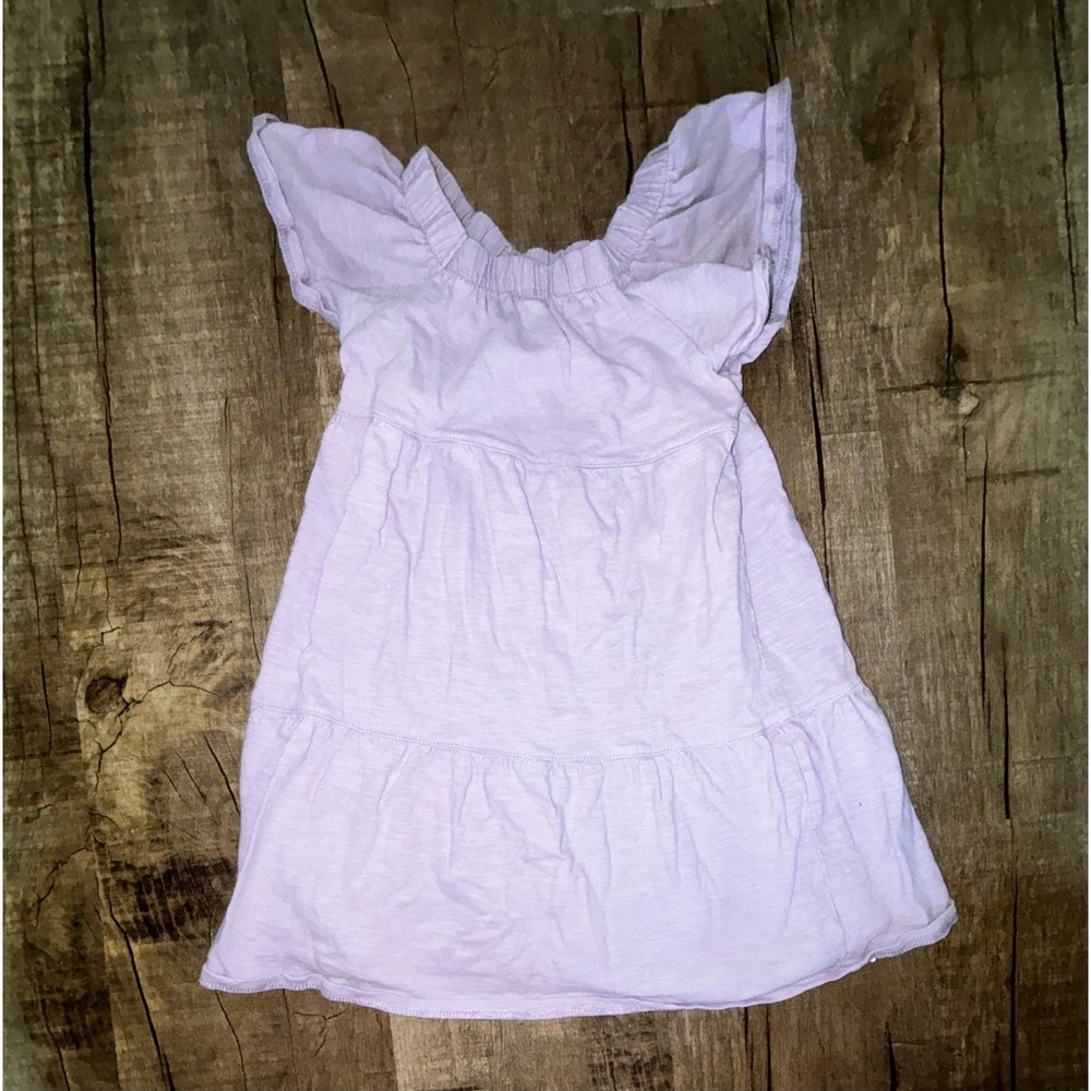 Baby Gap Girls Lavender Purple Tiered Flutter Sleeve Cotton Jersey Dress Size 5